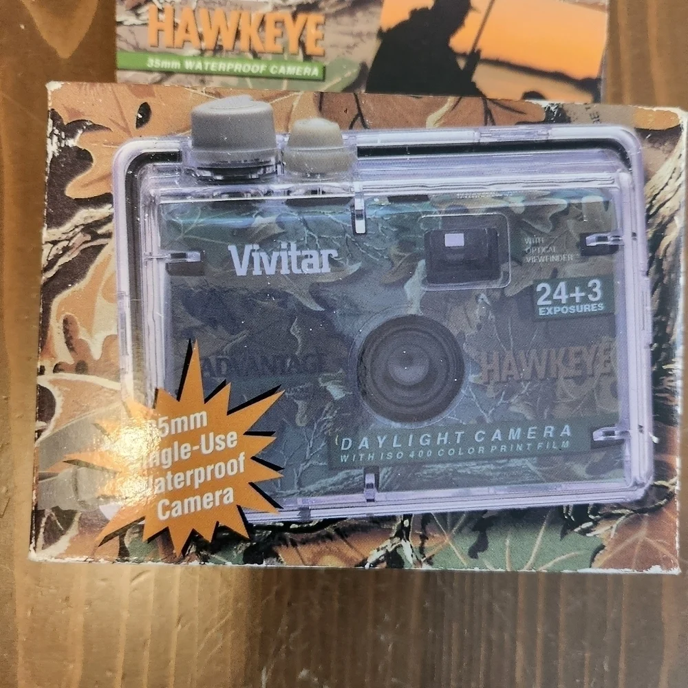 Vtg 90s Vivitar Hawkeye Waterproof Camera Single Use -Hunting - Brand New In Box